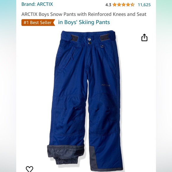 BNWT boys XS (size 6/7) Arctix snow pant in royal blue - Picture 1 of 5